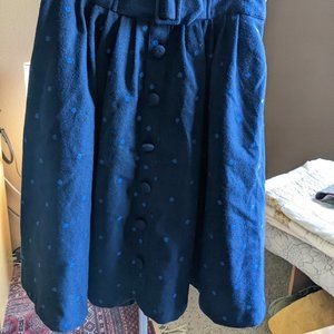 ModCloth dark blue skirt with polka dots